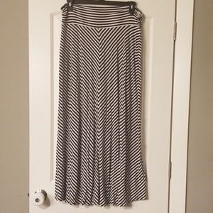Black/white striped maxi dress